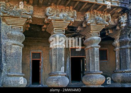 04 15 2009 Pandav Leni The Buddha Caves, It is ancient caves dating second century A.D. This group of 24 caves located near Nashik. Maharashtra India Stock Photo