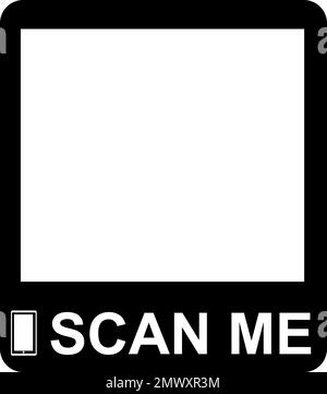 Scan me QR code icon on white background. QR code for mobile app and payment sign. qr code frame template symbol. flat style. Stock Photo