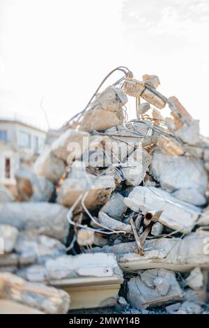 Rubble From Building Rubble of a demolished house, former office building of the Deutsche ...