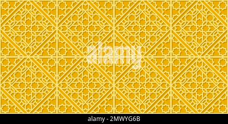 Islamic gold ornament vector seamless pattern Stock Vector