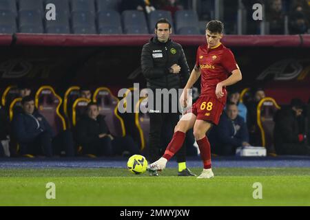 Italy: AS Roma vs Genoa CFC - Italian Cup Benjamin Tahirovic of A.S. Roma  during the Coppa