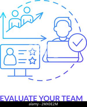 Evaluate your team blue gradient concept icon Stock Vector