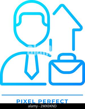 Job promotion pixel perfect gradient linear vector icon Stock Vector
