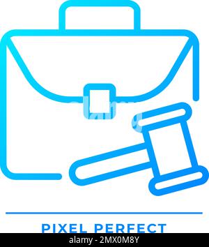 Labour law pixel perfect gradient linear vector icon Stock Vector