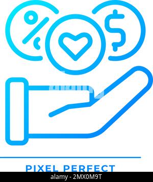 Benefits pixel perfect gradient linear vector icon Stock Vector