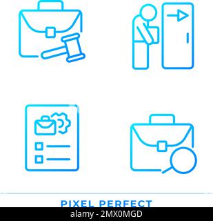 Recruitment stages pixel perfect gradient linear vector icons set Stock Vector