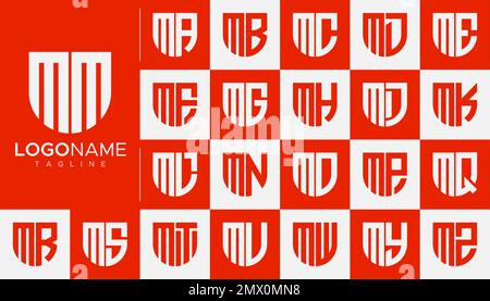 Set of letter M logo design branding. Modern M letter logo template. Stock Vector