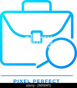 Job search pixel perfect gradient linear vector icon Stock Vector