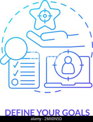 Define your goals blue gradient concept icon Stock Vector