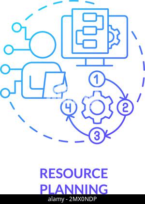 Resource planning blue gradient concept icon Stock Vector