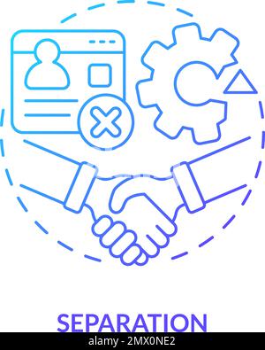 Separation blue gradient concept icon Stock Vector