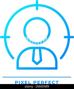 Headhunting pixel perfect gradient linear vector icon Stock Vector