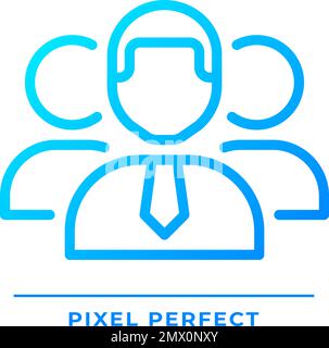 Personnel pixel perfect gradient linear vector icon Stock Vector