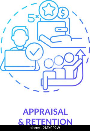 Appraisal and retention blue gradient concept icon Stock Vector