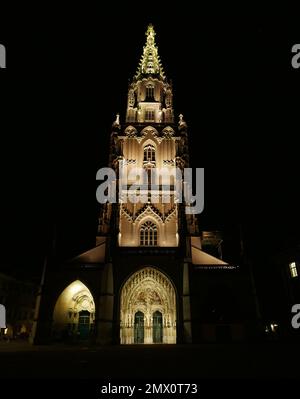 Bern Münster Cathedral of St. Vincent late-Gothic building in the Swiss capital Stock Photo