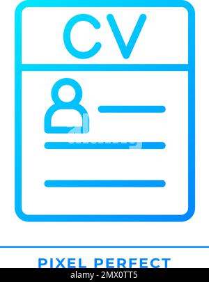 CV pixel perfect gradient linear vector icon Stock Vector