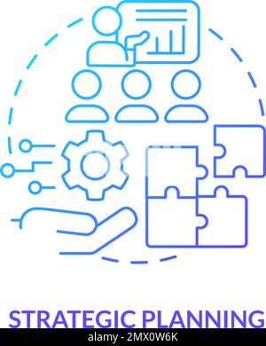 Strategic planning blue gradient concept icon Stock Vector