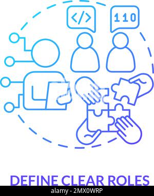 Define clear roles blue gradient concept icon Stock Vector