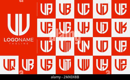 Set of letter V logo design branding. Modern V letter logo template. Stock Vector