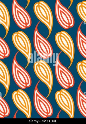 Seamless pattern with paisley motifs in 2 colors Stock Photo - Alamy