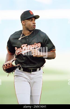 Cincinnati Reds Deion Sanders (21) during a game from his 1997 season  against the Florida Marlins at Cinergy Field in Cincinnati, Ohio. Deion  Sanders played for 9 years with 4 different teams.(AP Photo/David Durochik  Stock Photo - Alamy