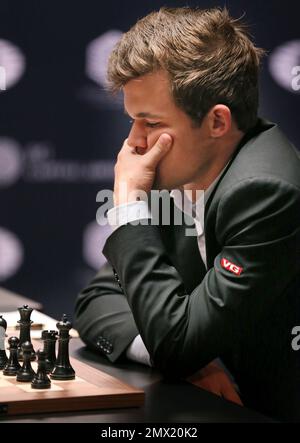 Magnus Carlsen, Norwegian chess Grandmaster and current World Champion and  number one, at the World Chess Championship in London Stock Photo - Alamy