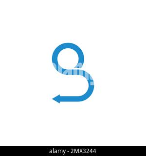 abstract letter sb loop geometric logo vector Stock Vector