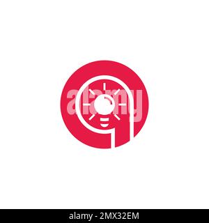 letter iq smart light bulb logo vector Stock Vector