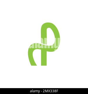 letter pn curves line linked logo vector Stock Vector
