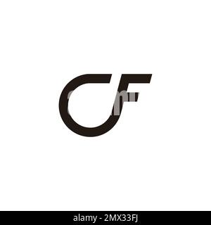 letter cf loop geometric line logo vector Stock Vector