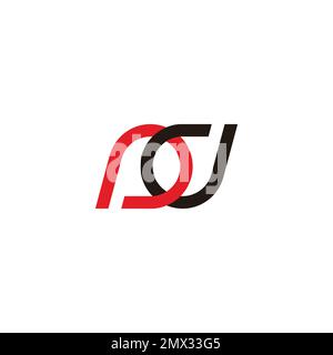letter pd linked colorful line simple logo vector Stock Vector