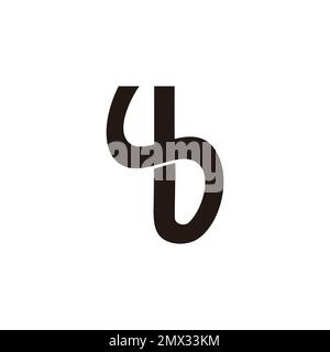 letter sb yb curves line simple logo vector Stock Vector