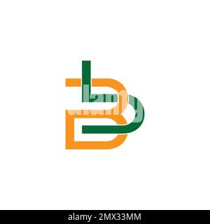 letter bd linked colorful line logo vector Stock Vector