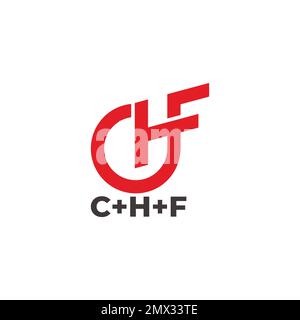 letter chf simple geometric loop line logo vector Stock Vector