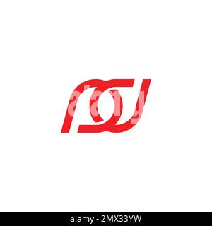 letter pd pin location overlap logo vector Stock Vector