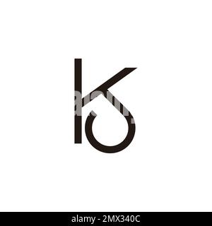letter kj thin geometric line logo vector Stock Vector