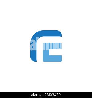 letter rc simple geometric square logo vector Stock Vector