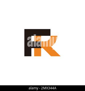 letter fk yellow simple colorful logo vector Stock Vector