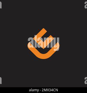 letter cv simple geometric line logo vector Stock Vector