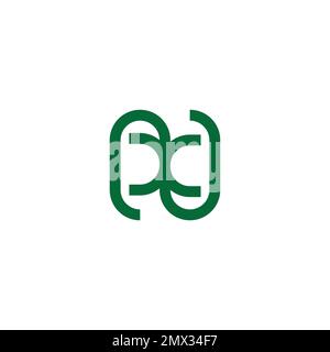 letter n green natural leaf branch abstract logo vector Stock Vector