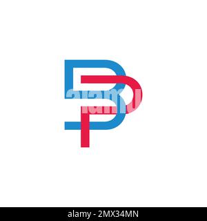 letter pb linked overlapping colorful logo vector Stock Vector