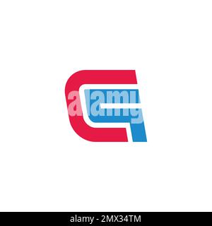 letter cq colorful geometric line logo vector Stock Vector