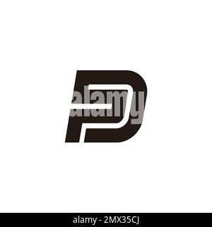 letter psd simple geometric line logo vector Stock Vector