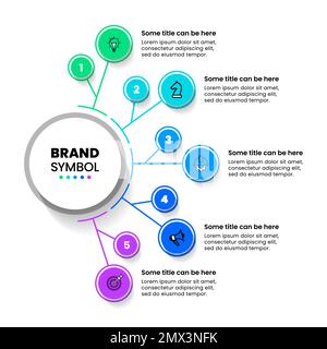 Infographic template with icons and 5 options or steps. Circle. Can be used for workflow layout, diagram, banner, webdesign. Vector illustration Stock Vector
