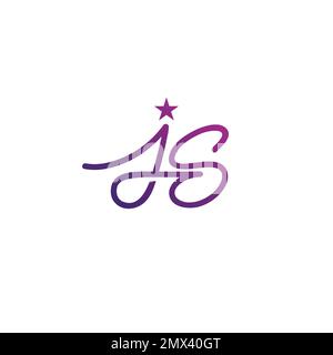 JS Star Logo Design Suitable for initial design Stock Vector