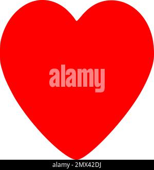 Red heart icon, red heart icon. Valentines Day. Love sign symbol. Simple greeting card template. Cute graphic object. Flat design. White background. Stock Vector