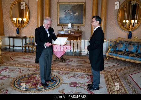 King Charles III presents Mr Stephen Venables (right) with the Royal ...