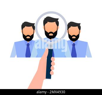 Find person for job. We are hiring. Searching for professional stuff. Stock Vector