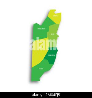 Belize political map of administrative divisions Stock Vector Image ...