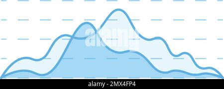 Smooth curve line chart. Data infographic element Stock Vector